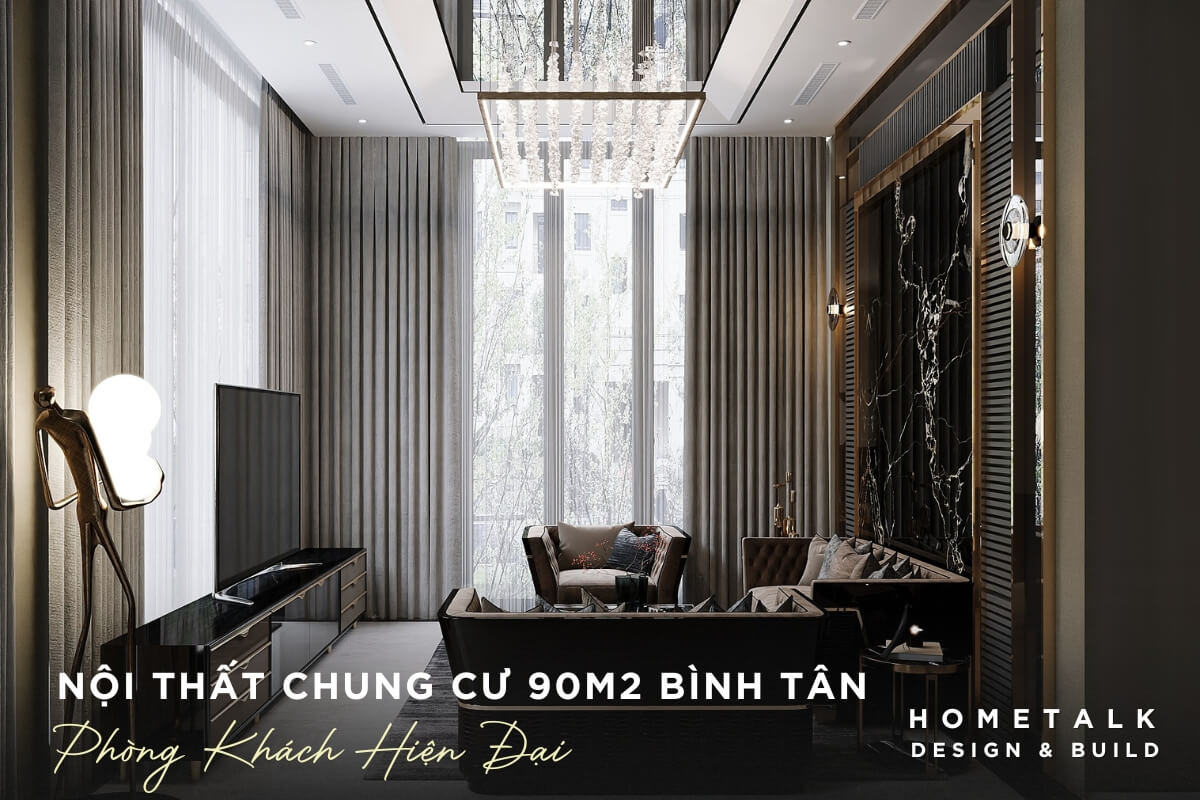Thiết kế nội thất chung cư 90m2 Bình Tân hiện đại tối ưu công năng không gian phòng khách thiet ke noi that chung cu 90m2 binh tan hien dai toi uu cong nang khong gian phong khach
