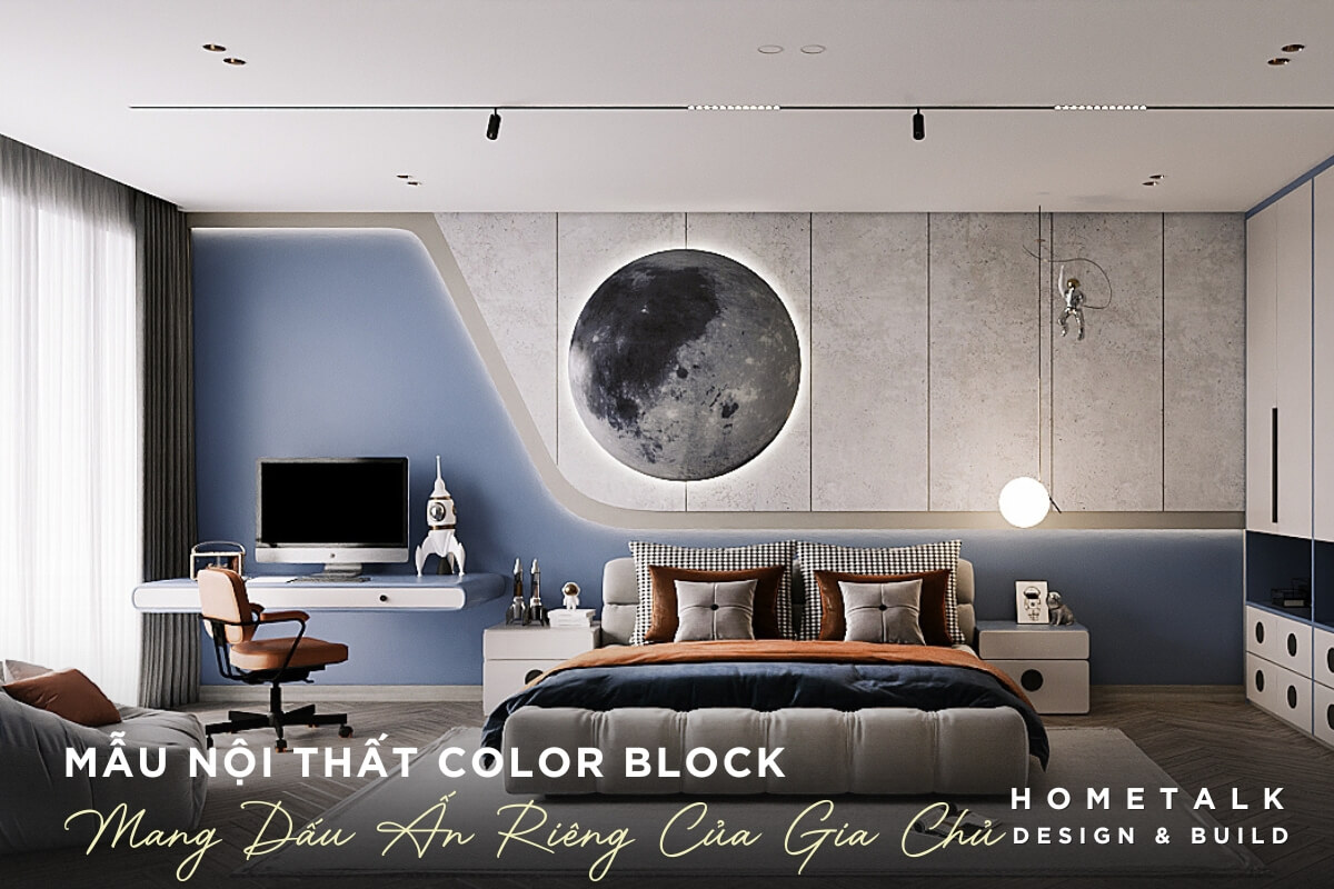 thiet ke noi that chung cu quan 5 voi phong ngu theo phong cach color block tao diem nhan ca tinh doc dao va day sang tao the hien so thich ca nhan cua gia chu