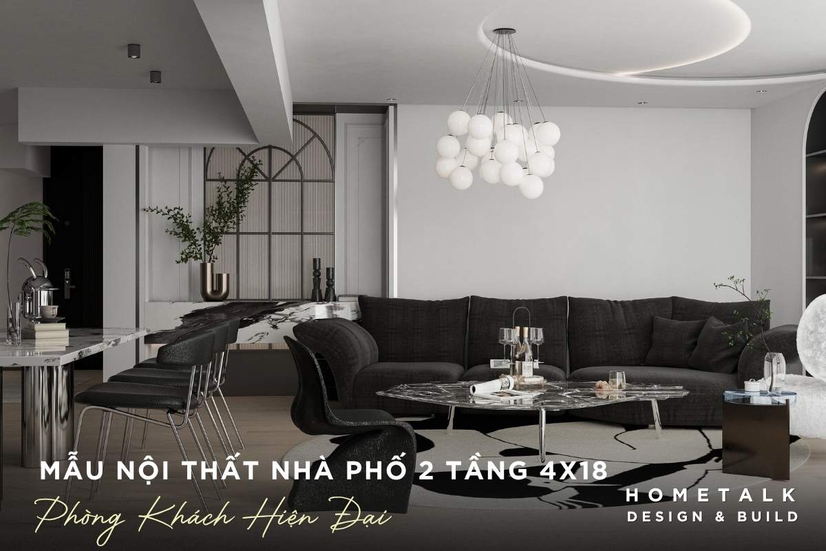 Công ty thiết kế thi công nội thất nhà phố quận 5 TPHCM chuyên nghiệp và uy tín 51 thiet ke noi that nha pho hien dai quan 5 cho phong khach voi ghe sofa toi mau ban tron pha cach