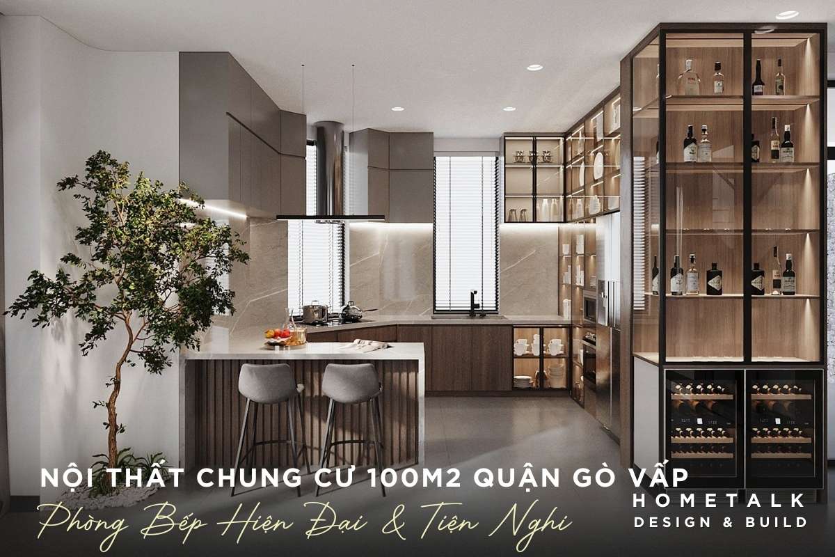 thiet ke noi that phong bep hien dai trong can ho 100m2 go vap noi hoi tu cua su am ap va tien nghi