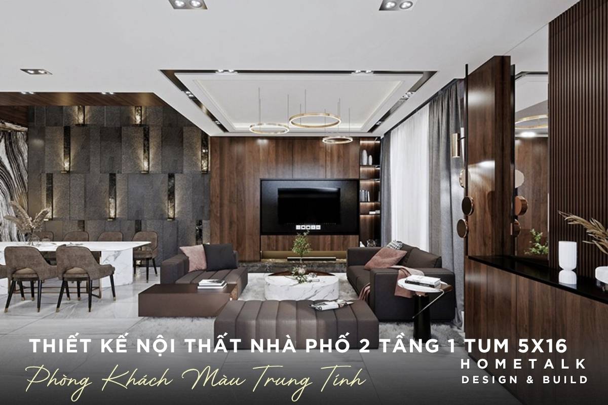 Thiết kế nội thất phòng khách nhà phố quận 6 hiện đại có sofa màu trung tính kết hợp rèm 2 lớp thiet ke noi that phong khach nha pho quan 6 hien dai co sofa mau trung tinh ket hop rem 2 lop