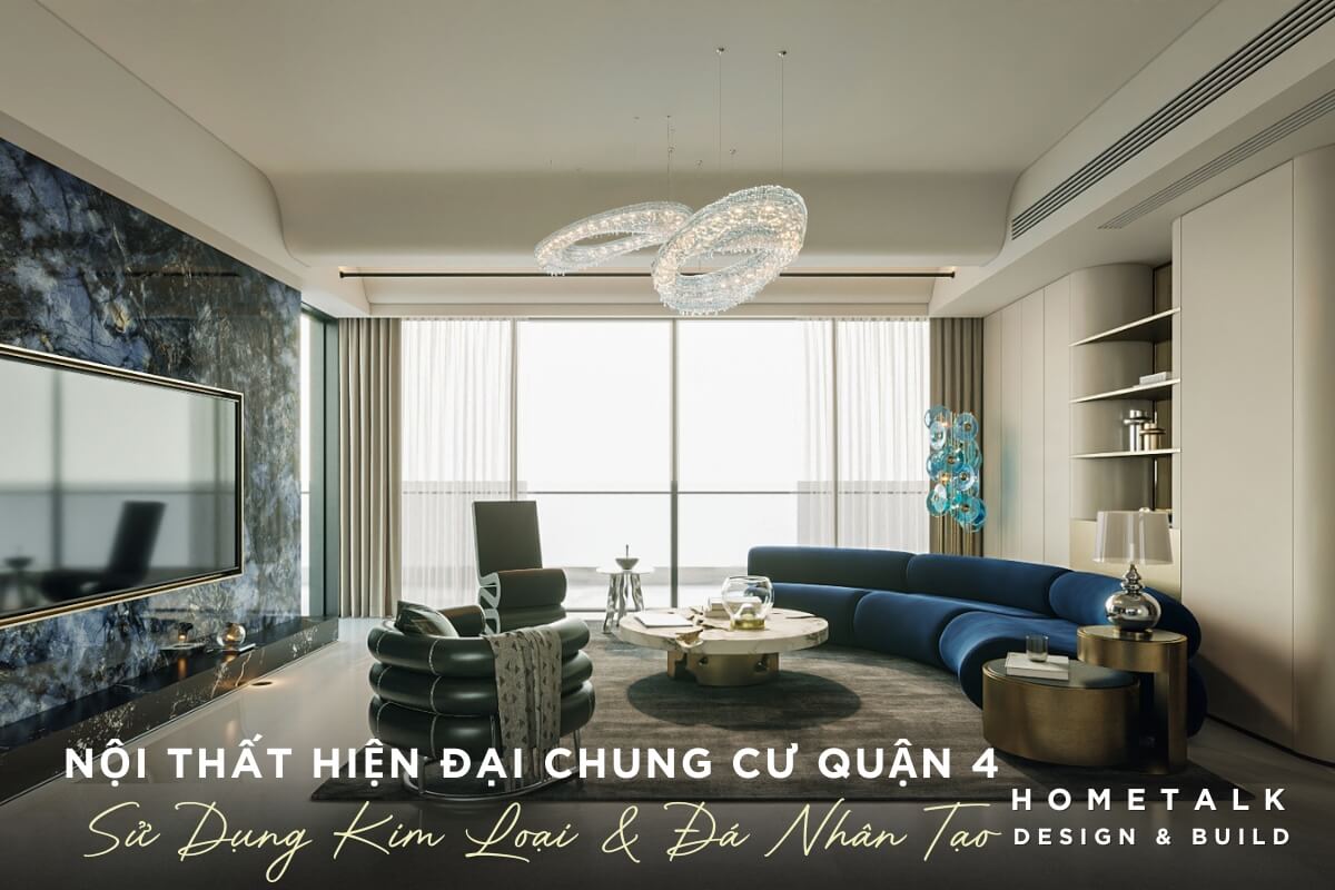 thiet ke noi that phong khach rong rai voi ban tra tron bang kim loai va da nhan tao tuong phong khach duoc op da nhan tao van may mang den ve dep sang trong va dang cap