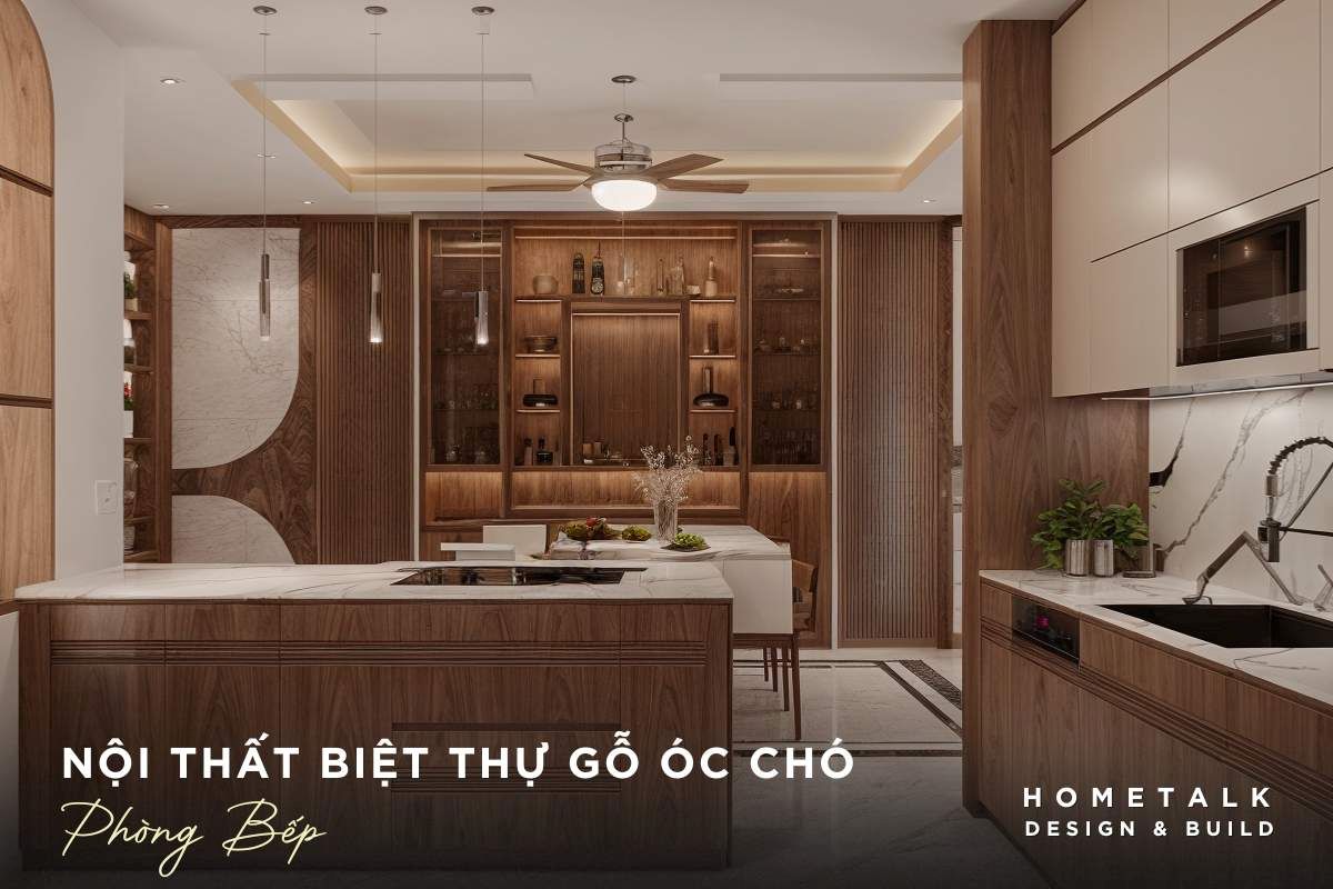 thiet ke phong bep cao cap am ap voi go oc cho