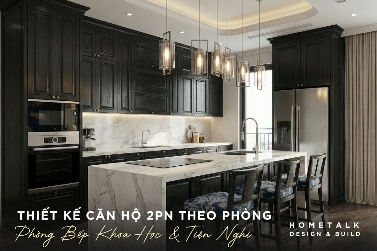 thiet ke phong bep khoa hoc, tien nghi, toi uu dien tich cho can ho 2pn