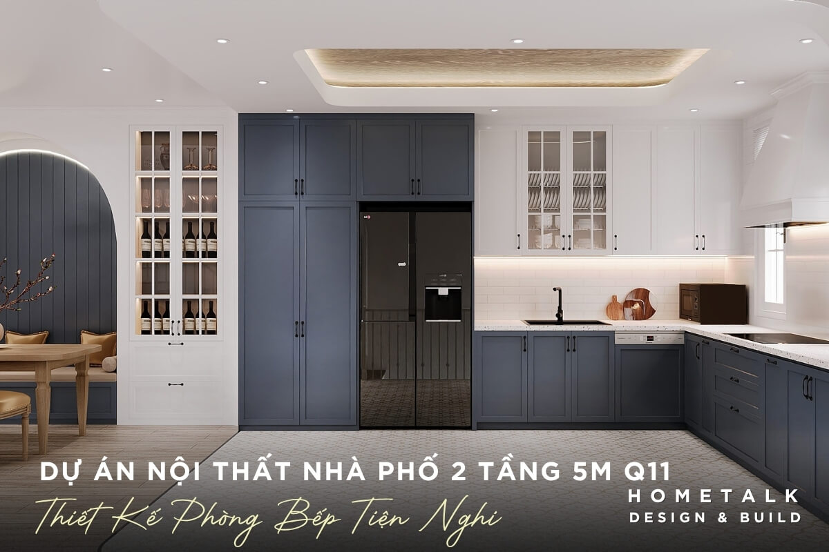 Thiet ke phong bep toi uu khong gian cho nha pho 2 tang 5m cua chi Lan