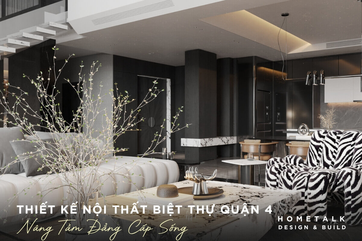 thiét ké phòng khách biet thu quan 4 sang trong hien dai vói chiec ban tra mat da marble trang the hien gu tham my tinh te cua gia chu