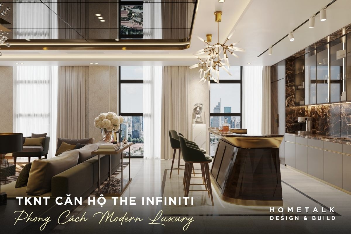 Thiết kế nội thất căn hộ The Infiniti phong cách Modern Luxury thiet ke phong khach can ho the infiniti phong cach modern luxury noi bat voi vat lieu cao cap va anh sang