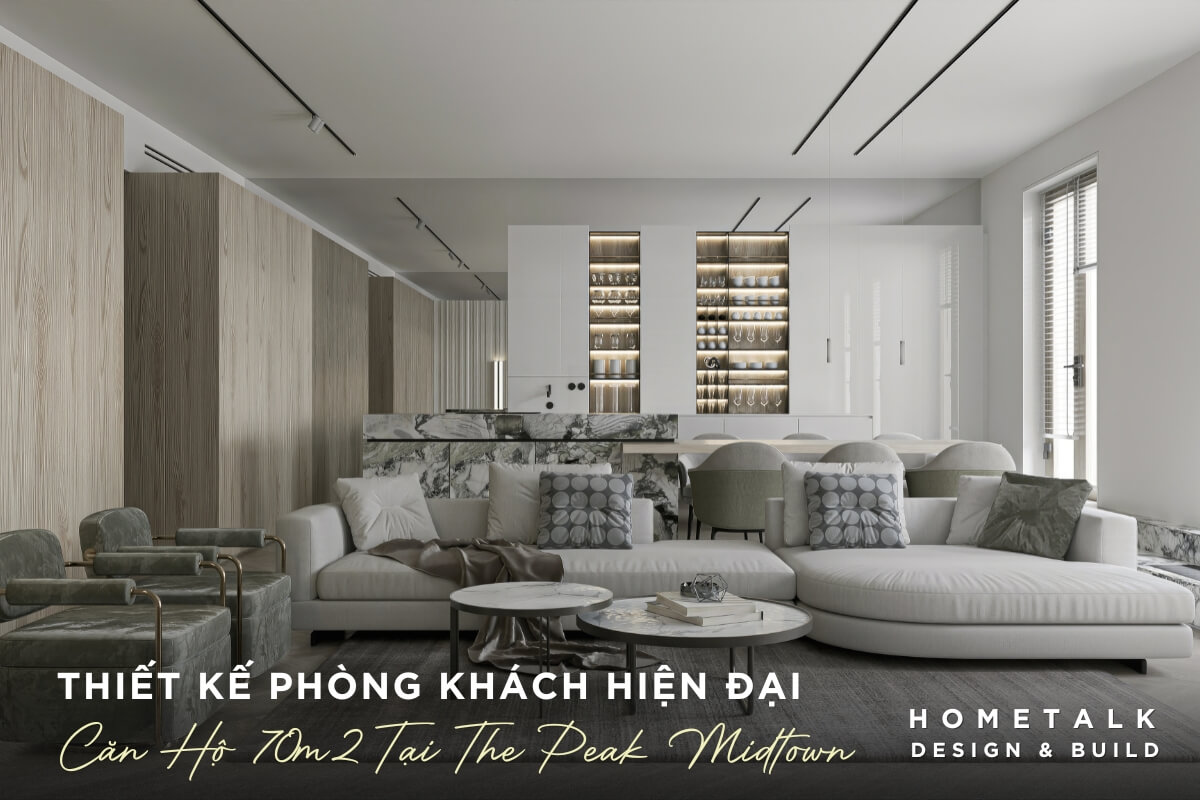 Thiết kế phòng khách hiện đại cho căn hộ 70m2 tại The Peak Midtown Thiet ke phong khach hien dai cho can ho 70m2 tai The Peak Midtown tao khong gian sang trong va rong rai
