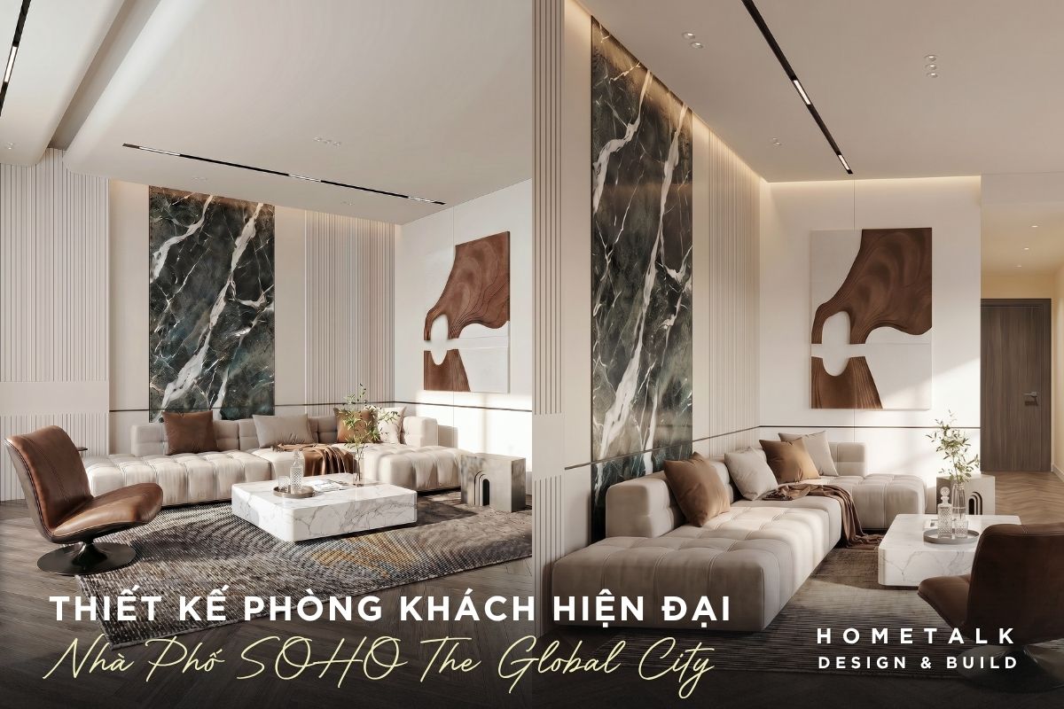 Thiết kế phòng khách nhà phố SOHO hiện đại theo tone màu be, nâu, trắng đầy năng động thiet ke phong khach nha pho soho hien dai theo tone mau be nau trang day nang dong
