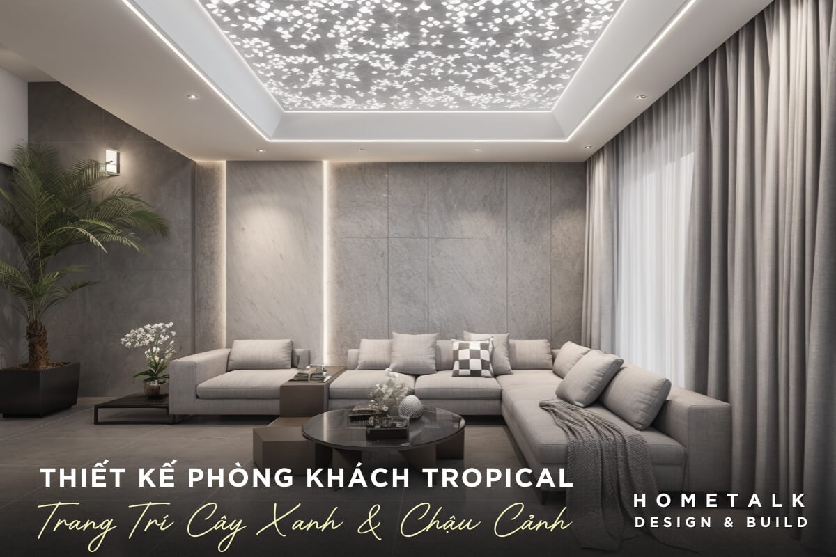 Thiết kế phòng khách Tropical với trang trí cây xanh và chậu cảnh tạo không gian hiện đại, sang trọng Thiet ke phong khach Tropical voi trang tri cay xanh va chau canh tao khong gian hien dai, sang trong va gan gui thien nhien cho can ho