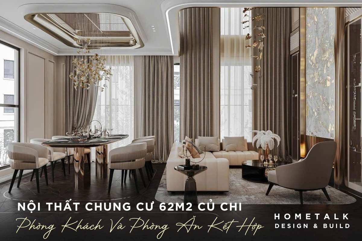 Thiết kế phòng khách và phòng ăn liền kề theo không gian mở, tạo cảm giác rộng rãi cho căn hộ 62m2 Củ Chi thiet ke phong khach va phong an lien ke theo khong gian mo tao cam giac rong rai cho can ho 62m2 cu chi