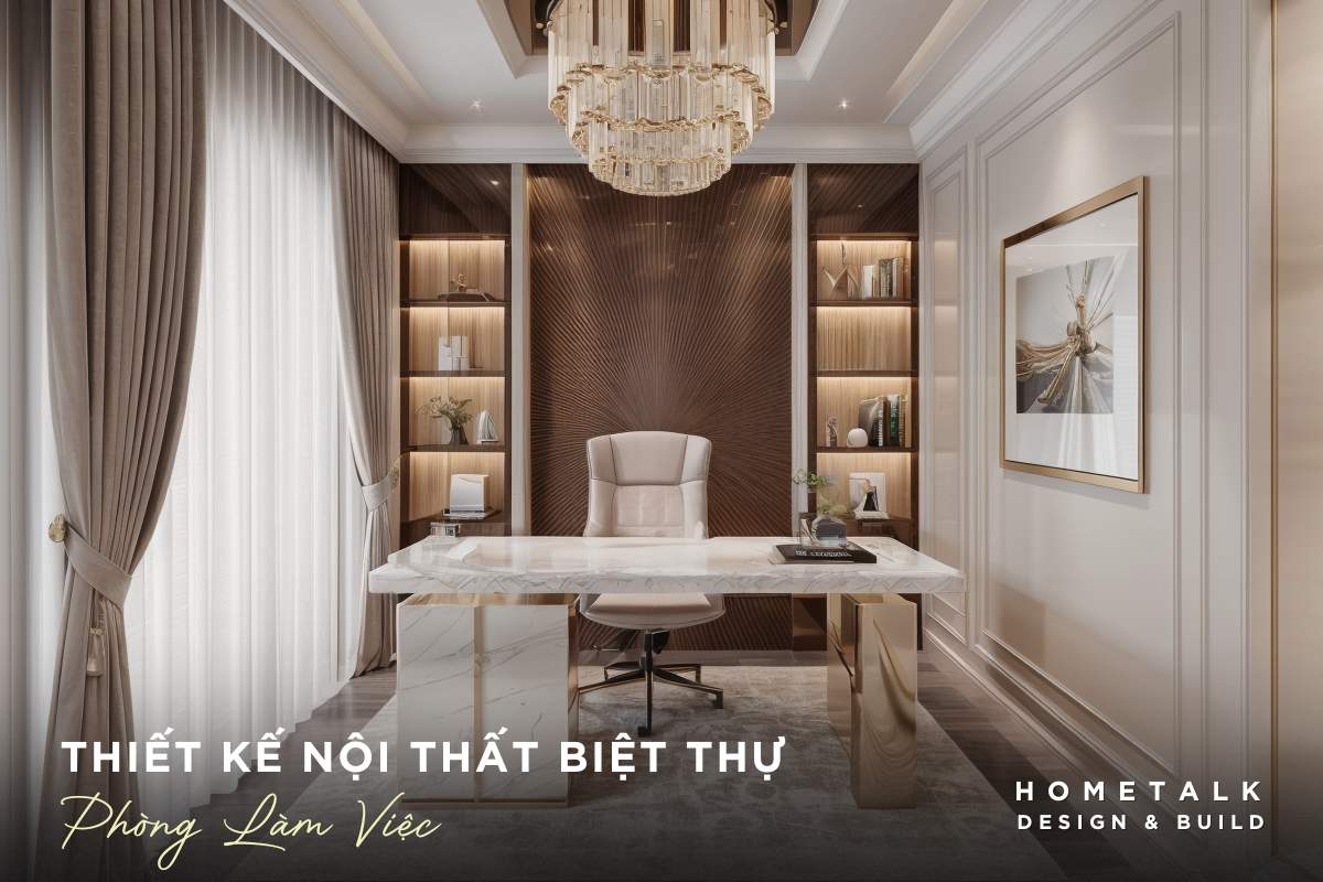 thiet ke phong lam viec biet thu sang trong khang dinh dang cap cua gia chu