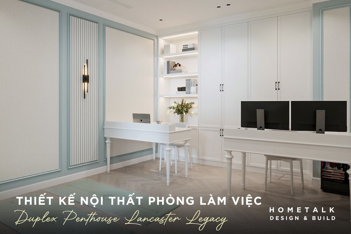 thiet ke phong lam viec can ho penthouse lancaster legacy rong rai nhieu tu luu tru