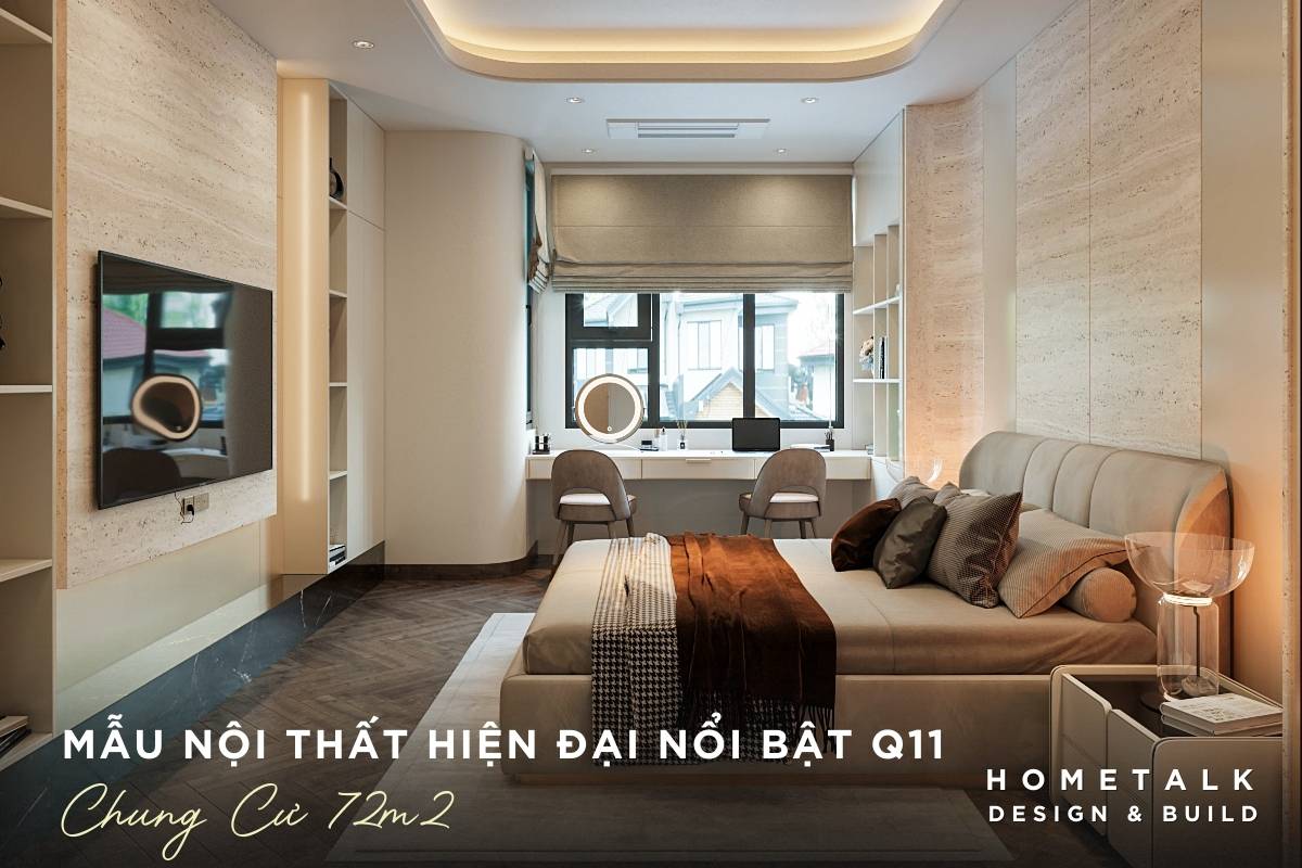 thiet ke phong ngu chung cu 72m2 quan 11 theo phong cach hien dai mang lai cam giac thoai mai va toi gian