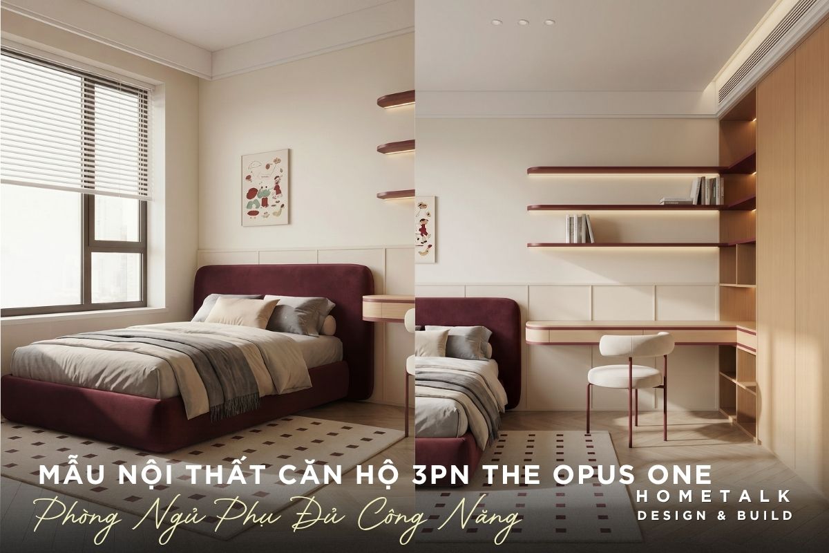 Thiết kế phòng ngủ phụ đầy đủ giường, bàn học, tủ quần áo dành cho con nhỏ thiet ke phong ngu phu day du giuong ban hoc tu quan ao danh cho con nho