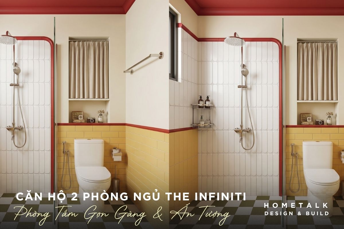 Thiết kế phòng tắm căn hộ 2 phòng ngủ nhỏ gọn, sạch sẽ, ấn tượng với gạch nhiều màu thiet ke phong tam can ho 2 phong ngu nho gon sach se an tuong voi gach nhieu mau