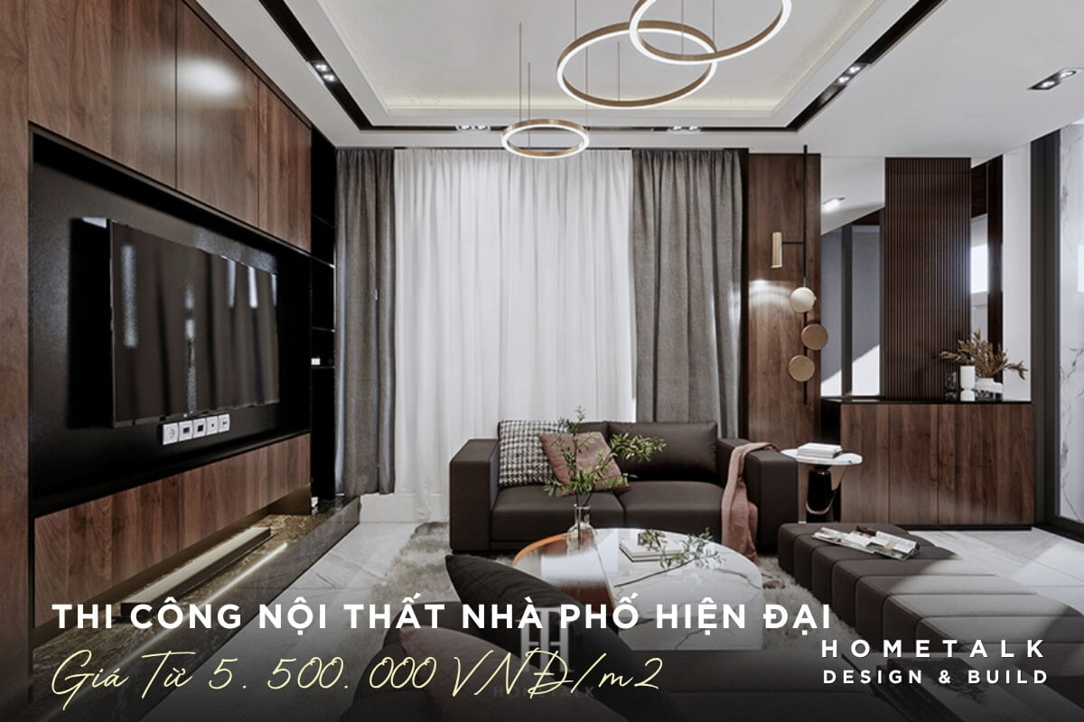 thiet ke thi cong noi that nha pho binh thanh phong cach hien dai tap trung cong nang, mau sac trung tinh