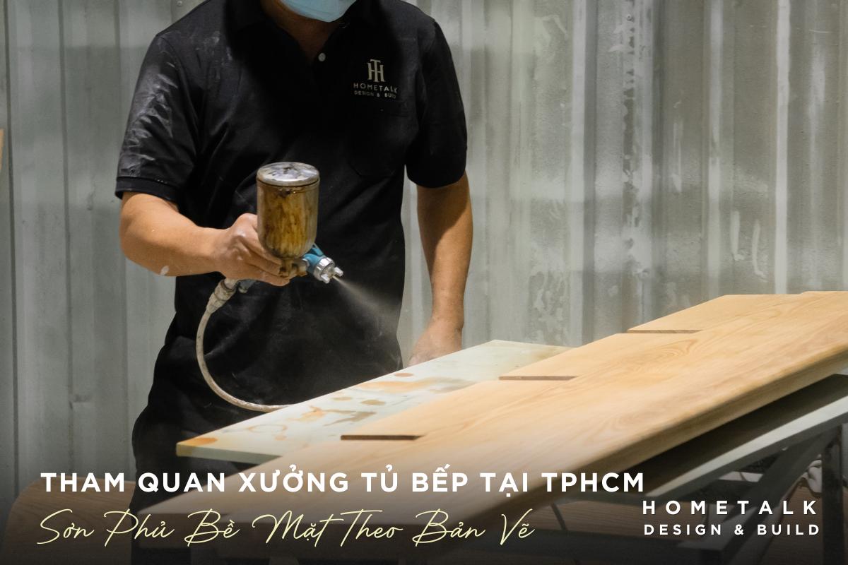 Thợ sơn phủ lớp bề mặt tủ bếp theo màu sắc trên bản vẽ tho son phu lop be mat tu bep theo mau sac tren ban ve