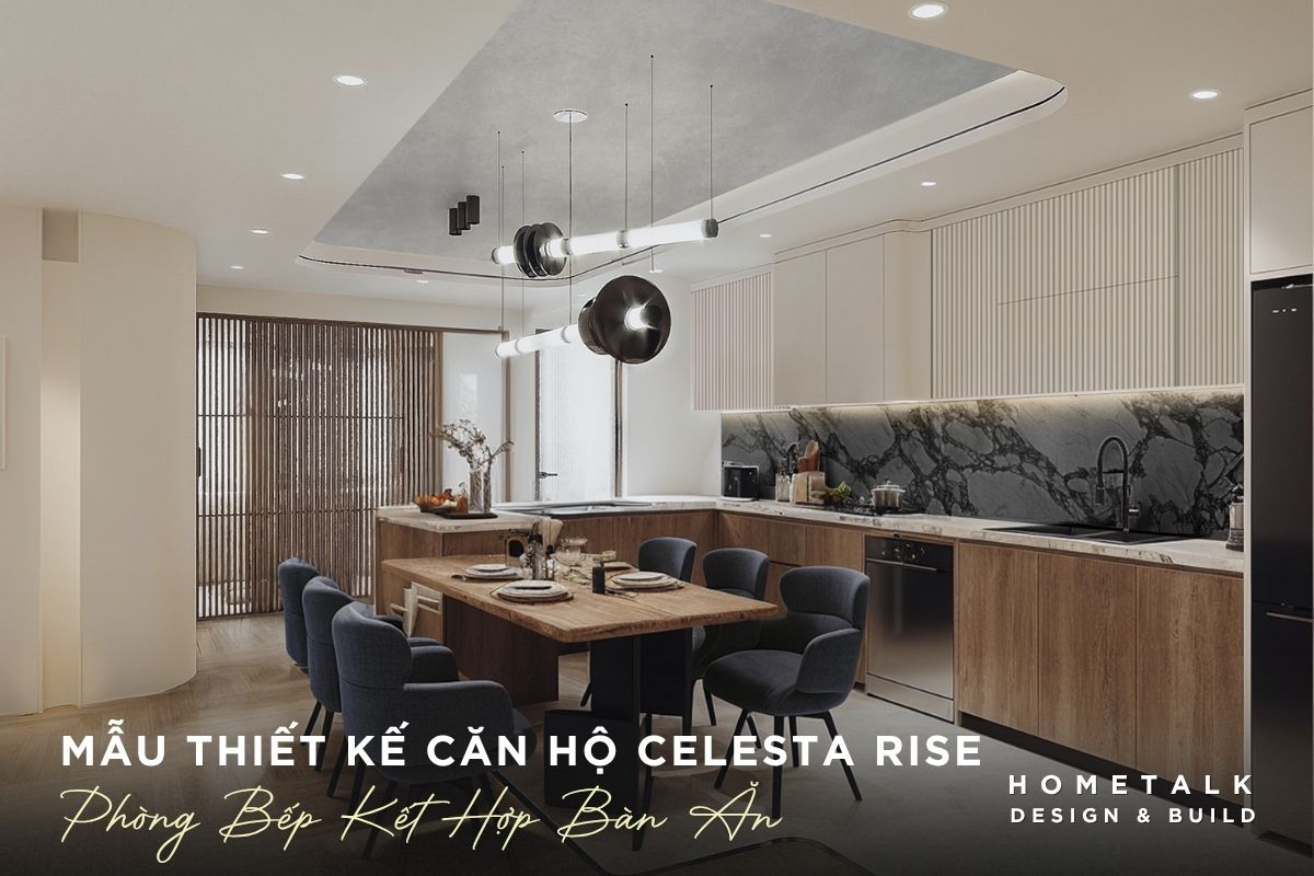 Mẫu thiết kế nội thất căn hộ Celesta Rise đẹp, gọn gàng và dễ ứng dụng 55 tich hop ban an 6 nguoi vao trong khu bep can ho celesta rise