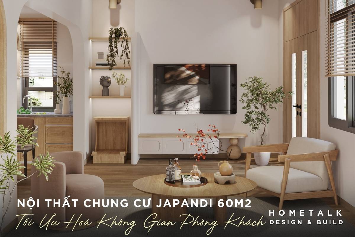 Tối ưu hoá phòng khách chung cư 60m2 Củ Chi với Sofa màu kem, bàn trà gỗ thấp toi uu hoa phong khach chung cu 60m2 cu chi voi sofa mau kem ban tra go thap