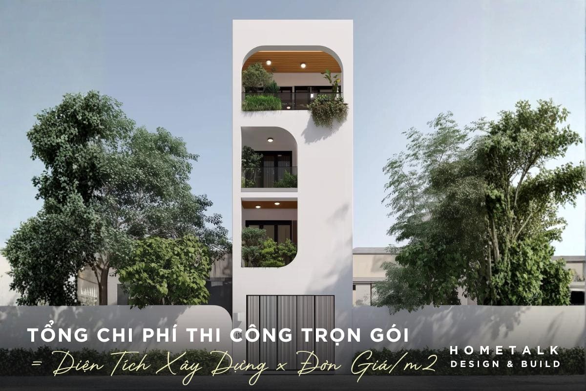 tong chi phi tron goi bang tong dien tich xay dung quy doi (m2) x don gia/m2