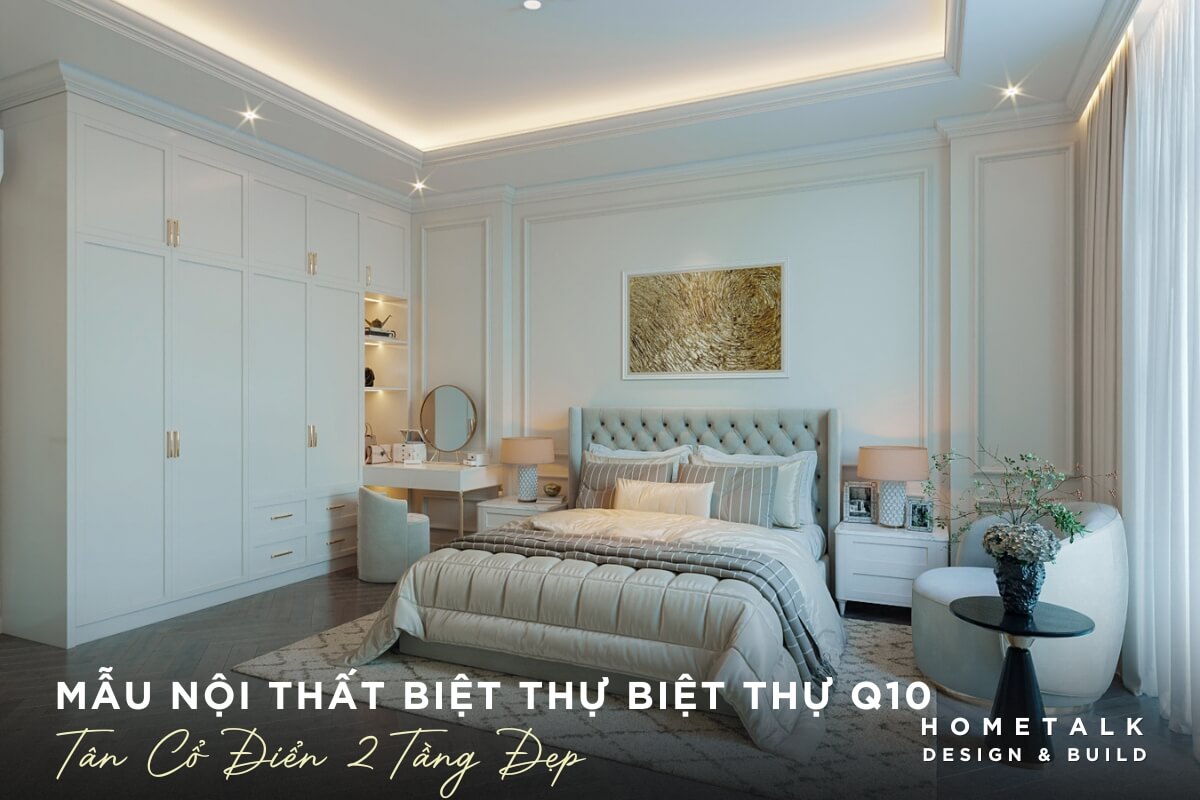 trang tri tranh nghe thuat va den am tran giup cho phong ngu biet thu tan co dien 2 tang them am cung thoai mai