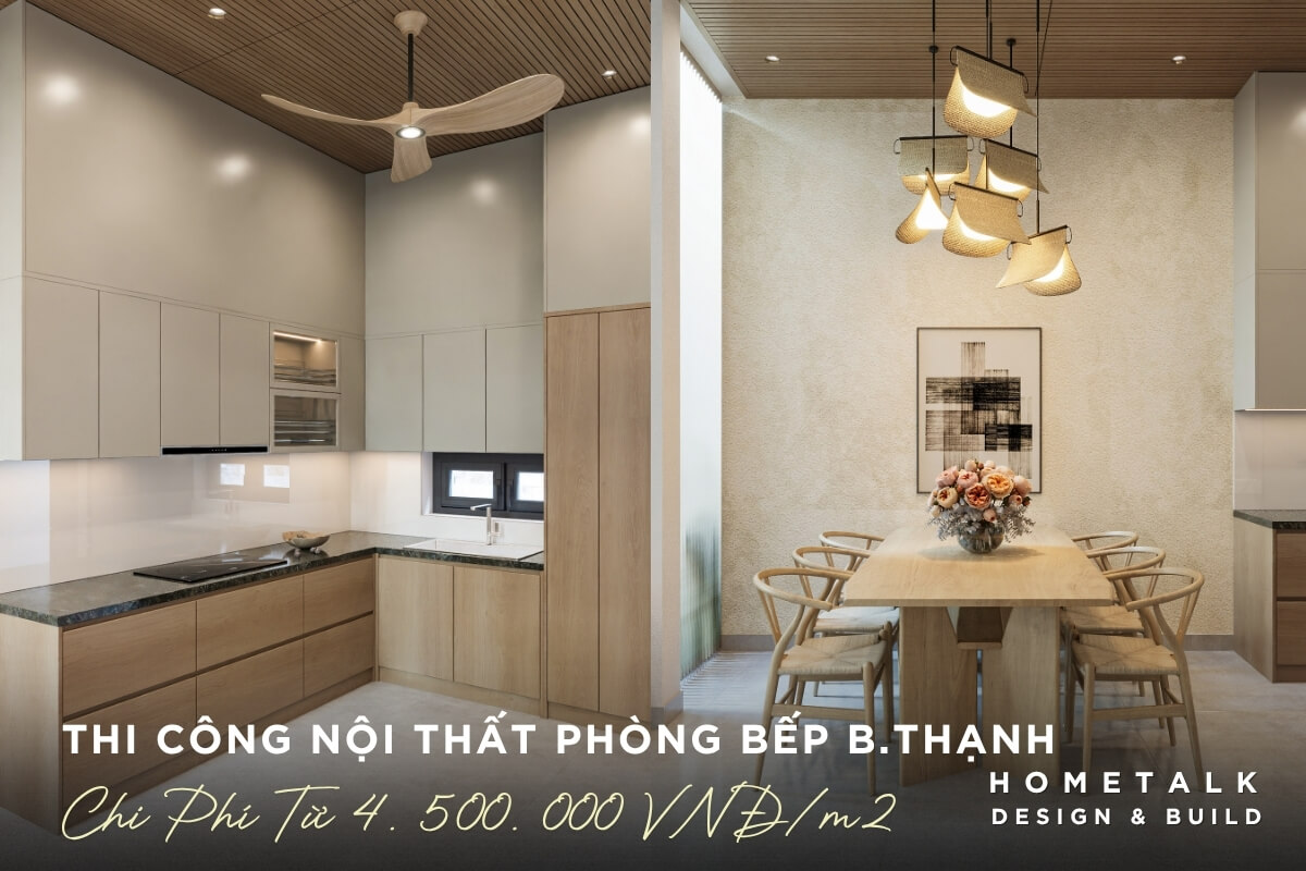 tu bep mdf chong am, do go la lua chon pho bien trong thi cong noi that nha pho phong bep tai binh thanh