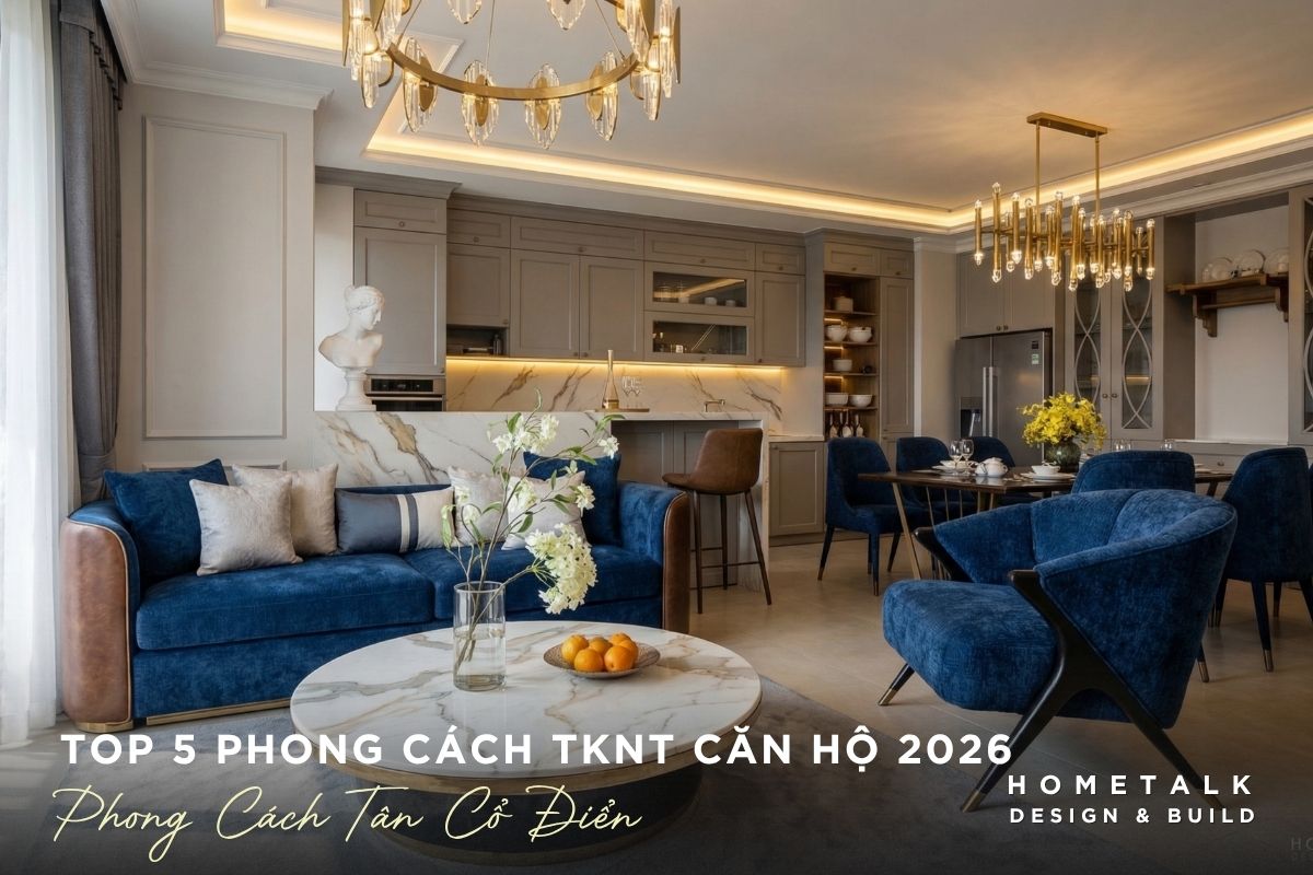 ve dep thanh lich cua phong cach thiet ke noi that can ho tan co dien