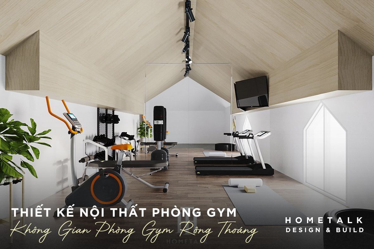 phong gym hien dai voi khong gian rong thoang theo xu huong thiet ke noi that phong gym biet thu