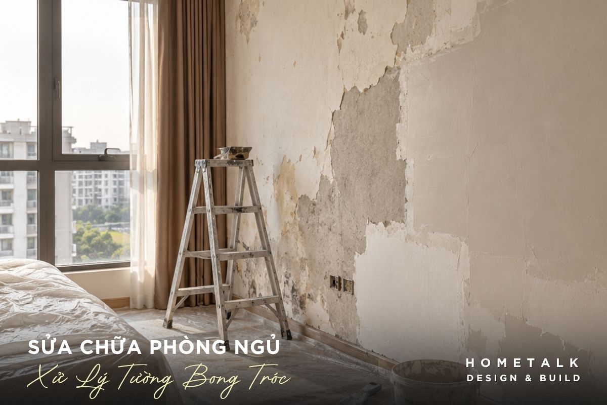 Cải tạo phòng ngủ TP.HCM: Sửa thế nào, chi phí bao nhiêu? 14 xu ly tuong bong troc, tran nut cho phong ngu theo nguyen nhan va muc do xuong cap