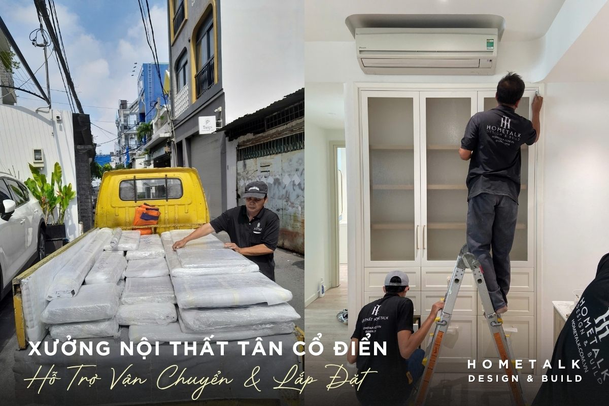 xuong san xuat do go tan co dien ho tro van chuyen lap dat tai cong trinh